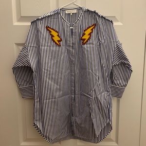 Sandro flame-embroidered blouse